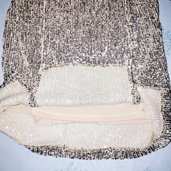 Gold Sequin Holiday Party Rave Mini Skirt NWOT (Size: 3) - Picture 7 of 7